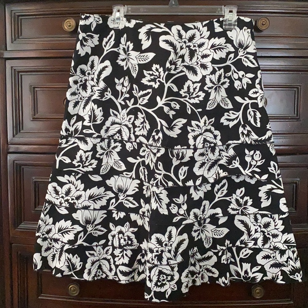 Transitions Linen Midi A-Line Skirt - Size: 12